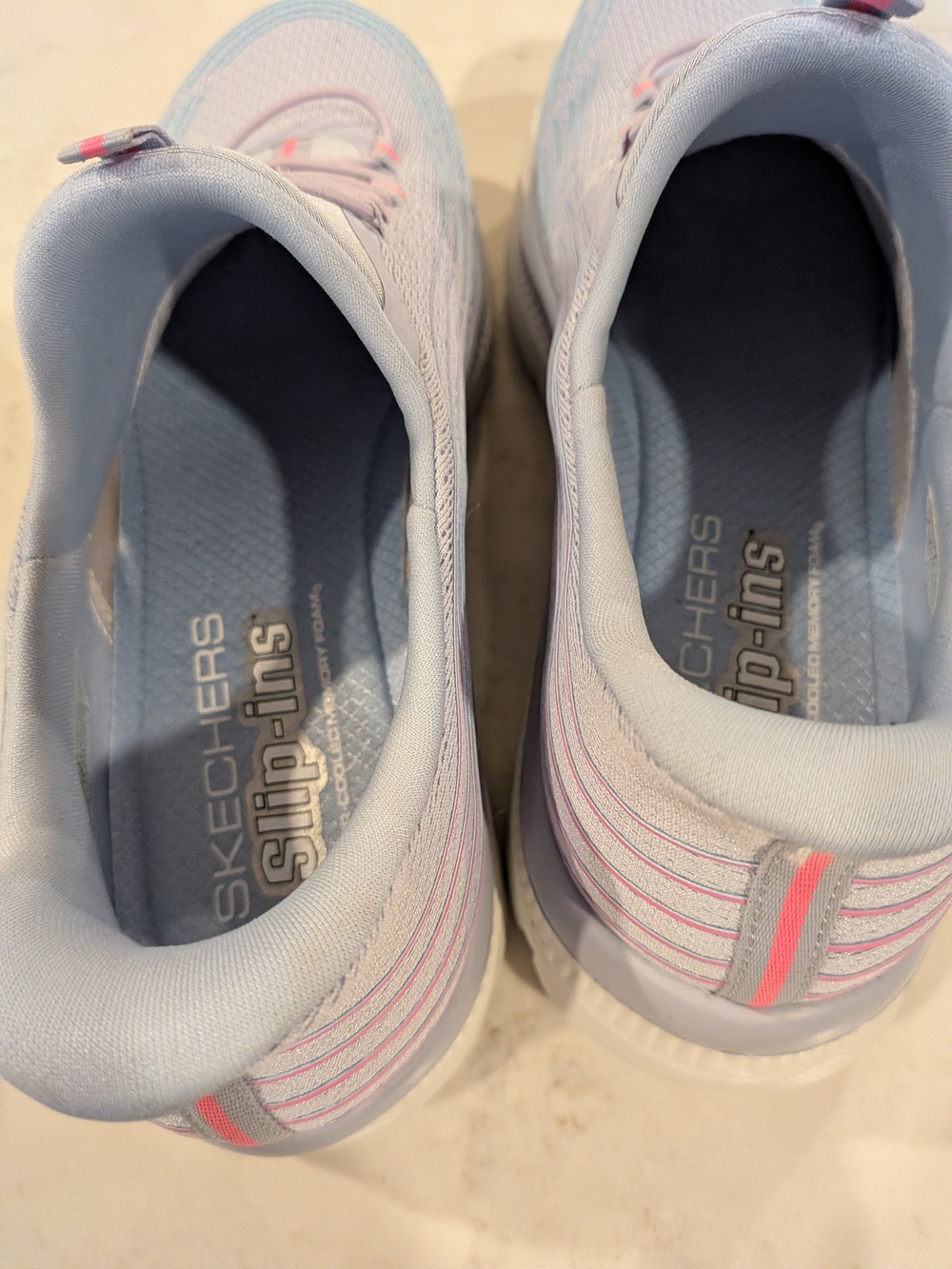 Skechers Unisex Light Blue Slip-On Athletic Sneakers Size 11 New No Box - Picture 4 of 5